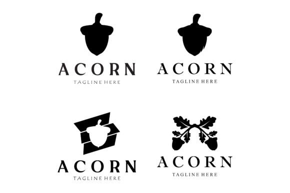 Download Simple Acorn Logo Design with Leaves,oak - Leaves Collection