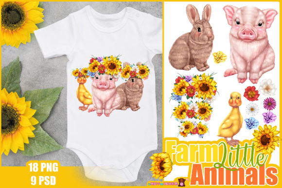 Download Little Farm Animals PSD and PNG Files - Little farm Collection