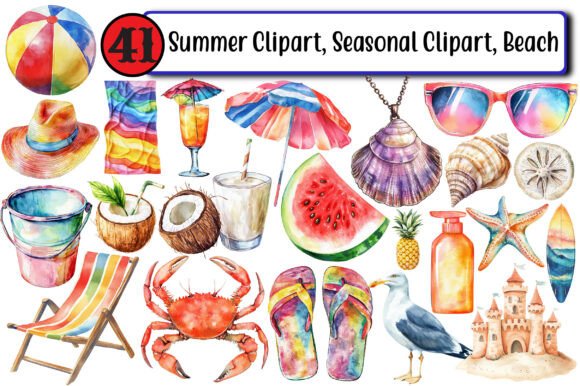 Download Summer Clipart, Seasonal Clipart, Beach - Seasonal clipart Collection