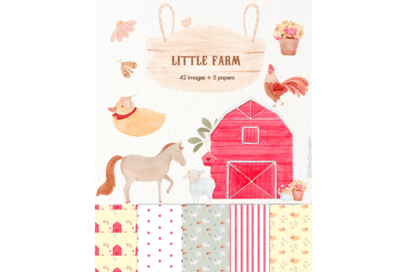 Download Little Farm - Clipart - Pattern - Png - Little farm Collection