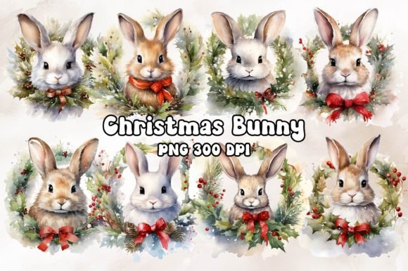 Download Christmas Bunny Watercolor - Christmas bunny Collection
