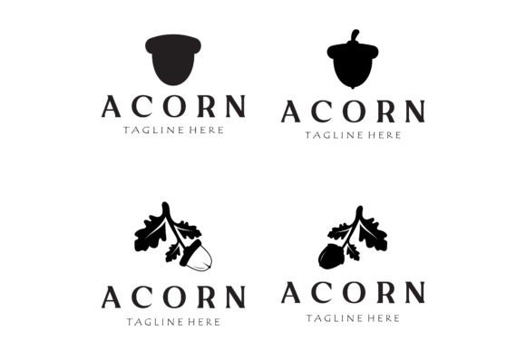 Download Simple Acorn Logo Design with Leaves,oak - Leaves Collection