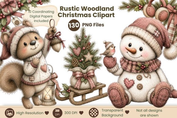 Download Rustic Woodland Christmas Clipart - Premium Resources