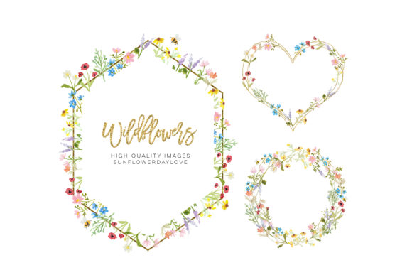 Download Frame Watercolor Wildflowers Clipart - Wildflowers clipart Collection