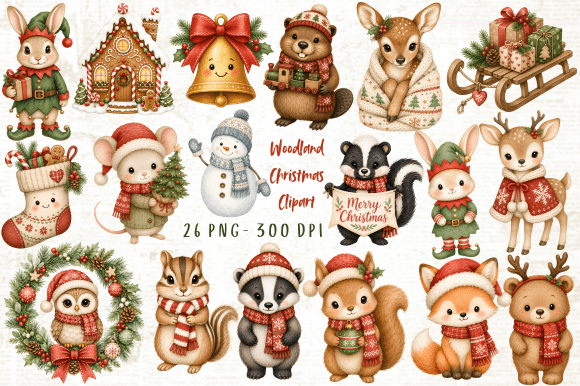 Download Woodland Christmas Clipart PNG - Premium Resources