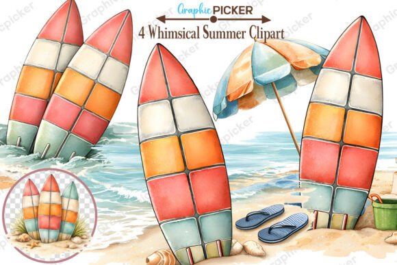 Download Whimsical Summer Beach Seasonal Clipart - Seasonal clipart Collection
